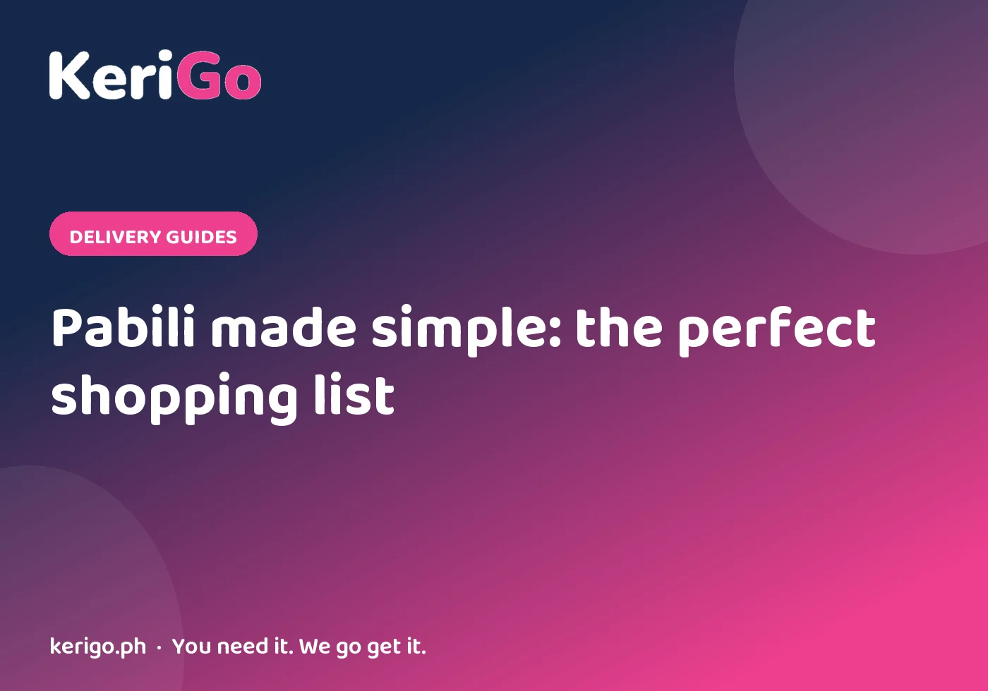 Pabili Made Simple: How to Write the Perfect Shopping List